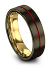 Guys Wedding Rings Flat Gunmetal Wedding Band for Man Tungsten I Love You 6mm - Charming Jewelers