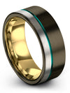 Wedding Rings Set for Ladies Gunmetal Carbide Tungsten