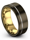 Gunmetal Promise Ring Band 8mm Gunmetal Tungsten Rings Gunmetal Fidget Bands - Charming Jewelers