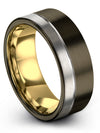 Wedding Son Tungsten Bands Fiance and Husband Brushed Gunmetal Plated Jewelry - Charming Jewelers