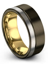 Unique Gunmetal Ladies Anniversary Band Tungsten Wedding Ring for Ladies 8mm - Charming Jewelers