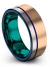 Lady Anniversary Band Brushed 18K Rose Gold Tungsten Bands for Woman Custom 18K - Charming Jewelers