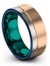 18K Rose Gold Wedding Band Bands for Female Tungsten Matte Bands for Guys 18K - Charming Jewelers