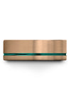 18K Rose Gold Teal Wedding Band Tungsten Carbide Rings for Female 18K Rose Gold - Charming Jewelers