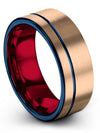 Man Blue Line Wedding Bands Wedding Band Sets Tungsten Custom Ring for Lady - Charming Jewelers