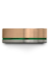 Female Wedding Ring 18K Rose Gold Plated 18K Rose Gold Green Tungsten Band - Charming Jewelers