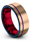 Tungsten Wedding Bands Woman&#39;s 18K Rose Gold Purple Wedding Band for Men - Charming Jewelers