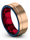 Wedding Ring Sets for Fiance and Husband 18K Rose Gold Tungsten Rings for Man - Charming Jewelers