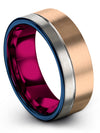 Groove Wedding Band Guy Wife and Wife Band Tungsten 18K Rose Gold Ring - Charming Jewelers