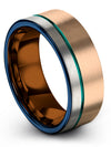 Promise Ring for Him and Wife 18K Rose Gold Promise Bands Tungsten Promise Ring - Charming Jewelers