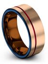 18K Rose Gold His and Boyfriend Wedding Band 18K Rose Gold Black Tungsten - Charming Jewelers
