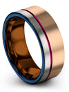 Promise Band Sets for Men&#39;s Tungsten Promise Ring for Men Plain 18K Rose Gold - Charming Jewelers
