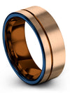 18K Rose Gold Copper His and Girlfriend Promise Rings Sets Tungsten Promise - Charming Jewelers