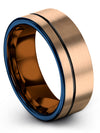 Wedding Bands 18K Rose Gold Tungsten Bands for Woman&#39;s 18K Rose Gold and Black - Charming Jewelers