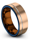 18K Rose Gold Grey Wedding Band Sets Woman&#39;s Jewelry Tungsten Grandmother - Charming Jewelers