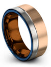 18K Rose Gold Grey Wedding Band Woman 18K Rose Gold Grey Tungsten Wedding Ring - Charming Jewelers