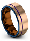 Her and Him Band Anniversary Band 18K Rose Gold Tungsten Engagement Band - Charming Jewelers
