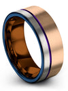 Womans Wedding Band USA Tungsten Lady Rings 18K Rose Gold Purple 18K Rose Gold - Charming Jewelers