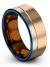 Brushed Wedding Band Woman&#39;s Husband and Husband Wedding Ring 18K Rose Gold - Charming Jewelers
