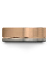 18K Rose Gold Wedding Band for Woman 8mm Tungsten Ring 18K Rose Gold for Womans - Charming Jewelers