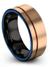 Men&#39;s Wedding Band Comfort Fit Tungsten Ring for Female Engravable 8mm Bands - Charming Jewelers