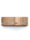 Solid 18K Rose Gold Wedding Band for Guy Wedding Ring for Boyfriend Tungsten - Charming Jewelers