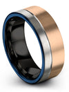 Men&#39;s Tungsten Promise Ring 18K Rose Gold Matching Tungsten Rings Engagement - Charming Jewelers