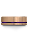 Couples Wedding Band Bands Tungsten 18K Rose Gold Purple Ring Woman&#39;s Him Day - Charming Jewelers