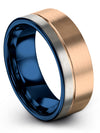 18K Rose Gold Wedding Sets 18K Rose Gold Tungsten Rings 8mm 18K Rose Gold - Charming Jewelers
