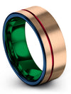 Male Wedding Bands Tungsten Band for Men Judaism 18K Rose Gold Ring Handmade - Charming Jewelers