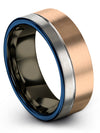 Matching Promise Ring for Couples Tungsten 18K Rose Gold Tungsten Carbide 8mm - Charming Jewelers