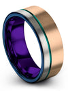 Tungsten Carbide Promise Ring 18K Rose Gold Tungsten Bands Woman 8mm 18K Rose - Charming Jewelers