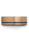 Tungsten Promise Ring 18K Rose Gold Tungsten Blue Line Rings Love You Rings - Charming Jewelers