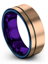 Wedding Bands for Mens 8mm Ladies Tungsten Wedding Bands Engraved 18K Rose Gold - Charming Jewelers