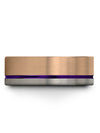 Groove Wedding Ring Male Tungsten Bands for Woman&#39;s Fucshia Line Plain 18K Rose - Charming Jewelers