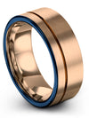 Nice Promise Ring Tungsten Band for Woman 8mm 18K Rose Gold Unique Bands Sets - Charming Jewelers