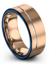 18K Rose Gold and Grey Wedding Bands Tungsten Carbide Wedding Rings 18K Rose - Charming Jewelers