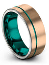 Guy Unique Wedding Bands Tungsten Bands Rings 18K Rose Gold Matching Set - Charming Jewelers