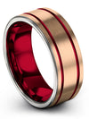 18K Rose Gold Anniversary Band Set for Husband Tungsten Wedding Bands Set - Charming Jewelers