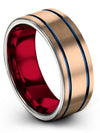 Wedding Bands for Men&#39;s Minimalist Tungsten Rings Sets for Couples 18K Rose - Charming Jewelers