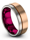 Wedding Ring for Girlfriend and Him Set Tungsten 18K Rose Gold Copper Ring - Charming Jewelers