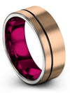 Wedding Rings for Couples 18K Rose Gold Tungsten Flat Rings Engagement Guy - Charming Jewelers