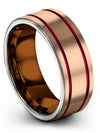 Tungsten Brushed Promise Rings 8mm Tungsten Carbide Ring for Men&#39;s Love Band - Charming Jewelers