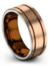 Tungsten Wedding Ring 18K Rose Gold and Copper Woman&#39;s Tungsten Ring Engagement - Charming Jewelers