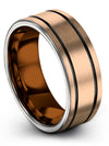 Rare Wedding Rings 18K Rose Gold Tungsten Wedding Bands for Guy Promise Ring - Charming Jewelers