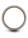 Men Jewelry Tungsten 8mm Bands for Male 18K Rose Gold Grey Flat Bands Ladies - Charming Jewelers
