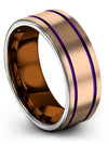 18K Rose Gold Jewelry Sets for Womans Men&#39;s Bands Tungsten 8mm Band Lady - Charming Jewelers