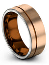 Wedding Bands for Lady Sets 18K Rose Gold Copper Tungsten Bands Rings Set - Charming Jewelers