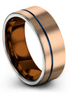 Wedding Rings Matching Brushed 18K Rose Gold Tungsten Guy Wedding Band - Charming Jewelers