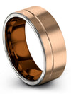 18K Rose Gold Plated Wedding Bands for Guys Exclusive Wedding Rings - Charming Jewelers